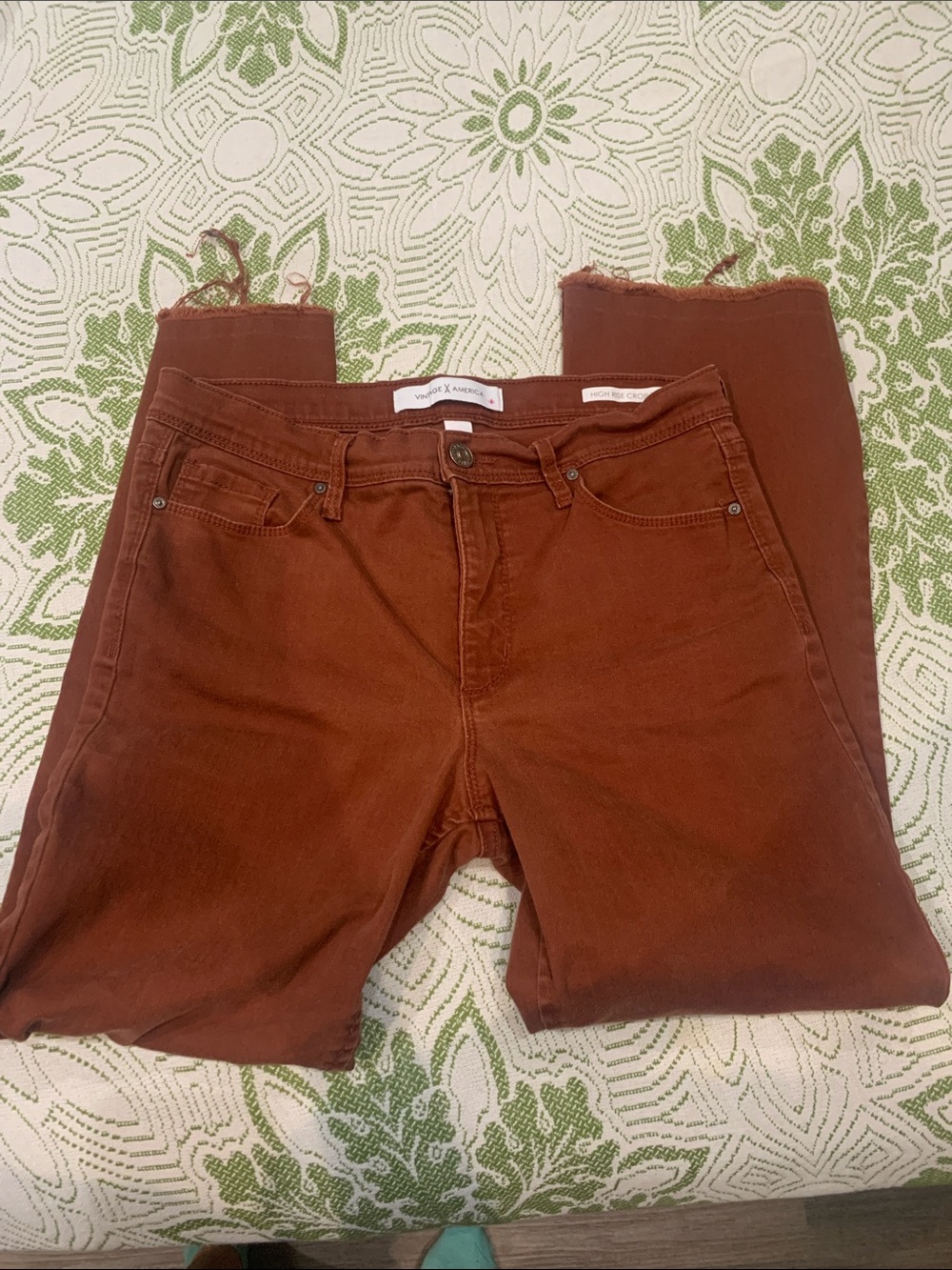 Vintage America Rust Brown High-Rise Women’s Jeans